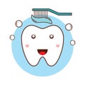 tooth getting brushed. Vector illustration decorative design