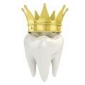 Tooth with golden crown