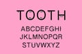 Tooth hand drawn vector illustration in cartoon style pink oral cavity with organs