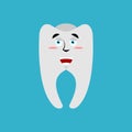 Tooth Happy Emoji. Teeth merry emotion isolated