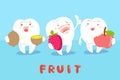 Tooth with health fruit Royalty Free Stock Photo