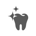 Tooth healthy and strong black icon