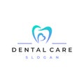 Tooth and heart, dental care logo design inspiration Royalty Free Stock Photo