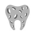 Tooth with hole. sick tooth. Caries and pulpitis Toothache Vector illustration