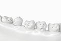 Tooth human cartoon implant - 3D Rendering Royalty Free Stock Photo