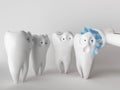 Tooth human cartoon - 3D Rendering Royalty Free Stock Photo