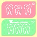 Tooth hygiene icon set Royalty Free Stock Photo