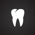 Tooth icon on black background Royalty Free Stock Photo