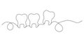Tooth icon in continuous line. Line art of tooth icon. Vector illustration. EPS 10. Royalty Free Stock Photo