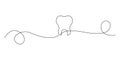 Tooth icon in continuous line. Line art of tooth icon. Vector illustration. EPS 10. Royalty Free Stock Photo
