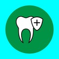 Tooth icon dentist flat sign symbol. Dental care, prevention. vector illustration