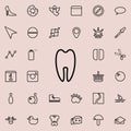 tooth icon. Detailed set of minimalistic line icons. Premium graphic design. One of the collection icons for websites, web design,