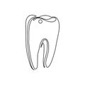 Tooth icon, outline style Royalty Free Stock Photo
