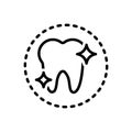 Black line icon for Tooth, teeth and dental