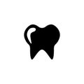 Tooth icon vector isolated on white Royalty Free Stock Photo