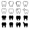 Tooth icon vector set. Dentist illustration sign collection. Teeth symbol or logo. Royalty Free Stock Photo