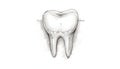 Tooth Illustration Showing Dental Work in Black and White Royalty Free Stock Photo