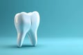 tooth illustration, white healthy tooth on a blue background, icon for dentistry Royalty Free Stock Photo
