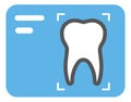Tooth image on blue card. Dental record icon Royalty Free Stock Photo
