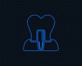 Tooth implant sign icon. Dental care symbol.