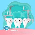 Tooth with invisible braces concept Royalty Free Stock Photo