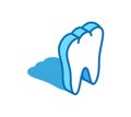 Tooth isometric icon. Healthy internal organ 3D line symbol. Royalty Free Stock Photo