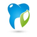 Tooth and leaf, tooth and dentist logo