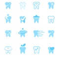 Tooth line icons, symbols and design elements. Tooth signs for stomatology, dentist and dental care clinics. Dental set design Royalty Free Stock Photo