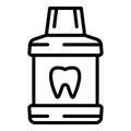 Tooth liquid bottle icon, outline style