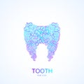 Tooth Logo in Linear Dental Clinic Tooth abstract design vector template. Medical Logotype, icon.