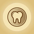 Tooth logo in retro style.