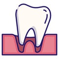 Tooth loose LineColor Royalty Free Stock Photo