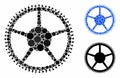 Tooth main wheel Composition Icon of Circle Dots