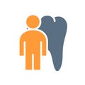 Tooth with man colored icon. organ in the oral cavity symbol Royalty Free Stock Photo