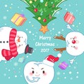 Tooth with merry christmas Royalty Free Stock Photo