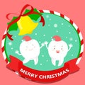 Tooth with merry christmas Royalty Free Stock Photo