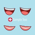 Tooth with metal braces or bracket system. Tooth Cure Orthodontics. Vector Illustration