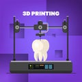 tooth model printed on 3d bio printer medical printing of human transplantation organ biological engineering bioprinting