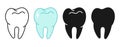 Tooth molar healthy icon medical dental implant set dental health symbol dentistry hygiene hygiene Royalty Free Stock Photo