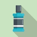 Tooth mouthwash icon flat vector. Bottle product