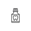 Tooth mouthwash outline icon