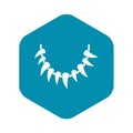 Tooth necklace icon, simple style Royalty Free Stock Photo