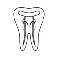 a tooth with nerves icon. Element of cyber security for mobile concept and web apps icon. Thin line icon for website design and Royalty Free Stock Photo