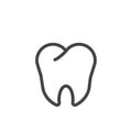 Tooth outline icon. Isolated on white background