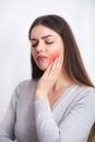 Tooth Pain. Beautiful Woman Feeling Strong Pain, Toothache Royalty Free Stock Photo