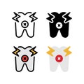 Tooth Pain Tooth Hurt Detist Icon, and illustration Vector