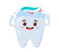 Tooth with paste character