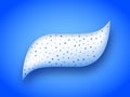 Tooth paste, microplastic particles in cosmetic products, blue background Royalty Free Stock Photo