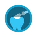 tooth polisher with tooth. Vector illustration decorative design