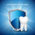 Tooth protection. Dental concept of stomatology tooth healthy guarding vector medical concept illustrations